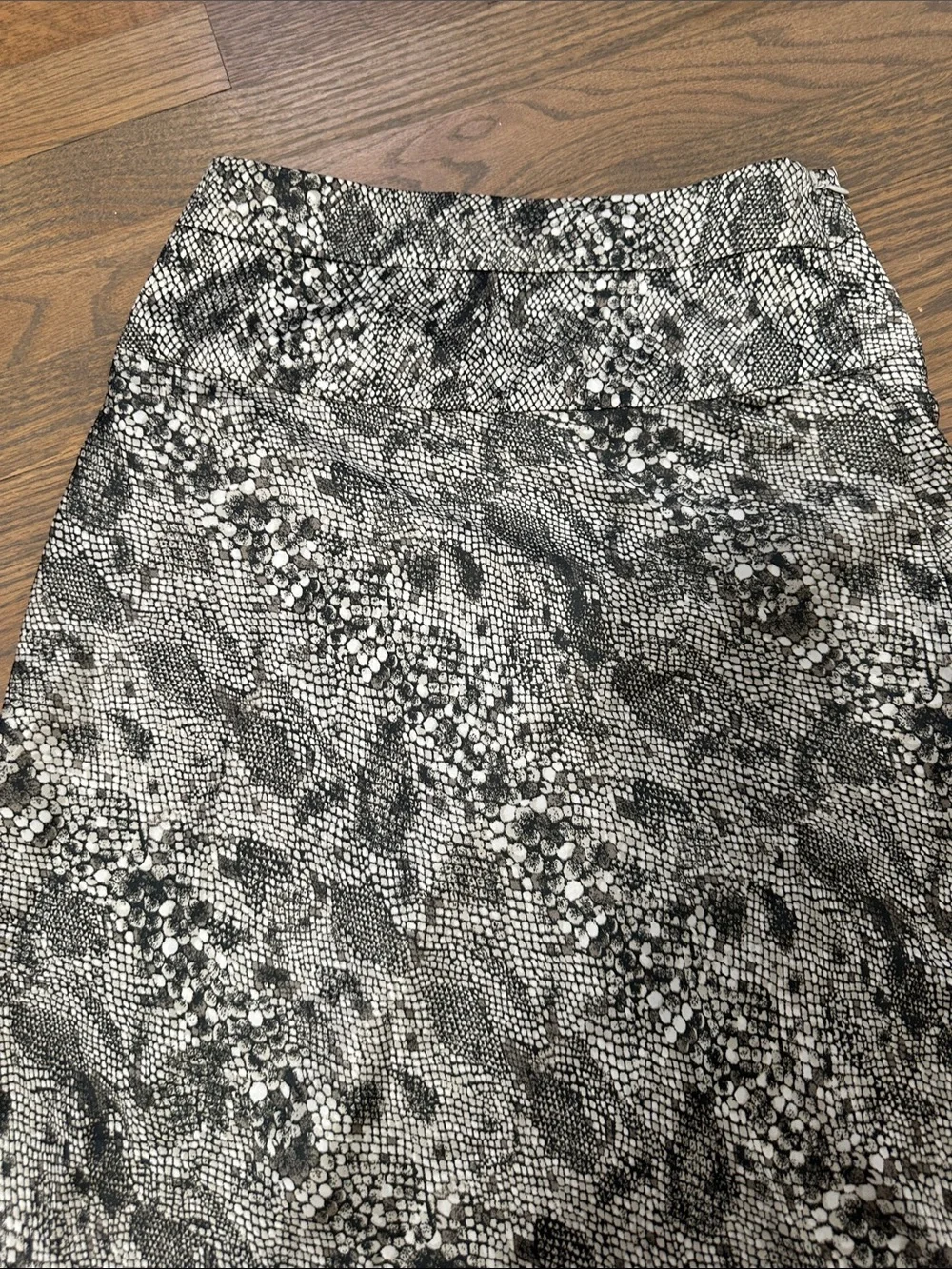 Free People Black & White Printed Midi Skirt